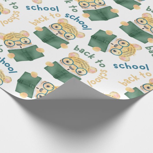 Papier Cadeau Tigre Bébé mignon avec lunettes Réserver Retour à  (Coin)