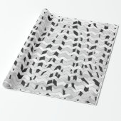 Papier Cadeau Tigre Cheveron noir et blanc (Déroulé)