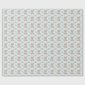 Papier Cadeau Tigre de Tasmanie Baby Pastel Motif d'aquarelle (Plat)