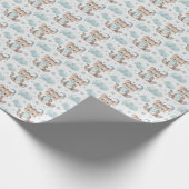 Papier Cadeau Tigre de Tasmanie Baby Pastel Motif d'aquarelle (Coin)