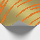 Papier Cadeau Tigre d'or rayures orange (Coin)