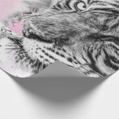 PAPIER CADEAU TIGRE ET BOUTEILLES EN ROSE (Coin)
