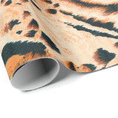 Papier Cadeau Tigre, léopard et jaguar sans joint. Textu sans co (Coin rond)