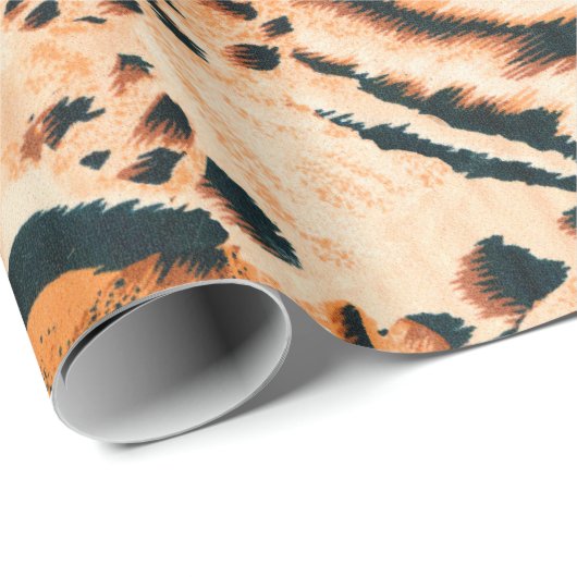 Papier Cadeau Tigre, léopard et jaguar sans joint. Textu sans co (Coin rond)