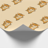 Papier Cadeau Tigre Noël Neige Hiver Animaux Tiger Enveloppement (Coin)