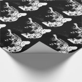 Papier Cadeau Tigre noir et blanc Pop Art (Coin)