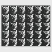 Papier Cadeau Tigre noir et blanc Pop Art (Plat)