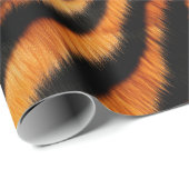 Papier Cadeau Tigre noir orange (Coin rond)