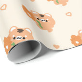 Papier Cadeau Tigre romantique (Coin rond)