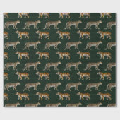 Papier Cadeau Tigres et léopards verts (Plat)