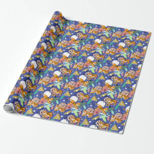 Papier Cadeau Tigres exotiques : Motif géométrique tendance.