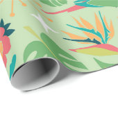 Papier Cadeau Tiki Parrot Wrapping Paper (Coin rond)