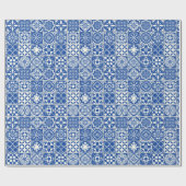 Papier Cadeau Tile bleue (Plat)