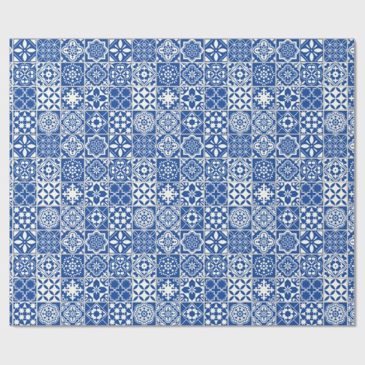 Papier Cadeau Tile bleue (Plat)