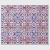 Papier Cadeau Tile turque traditionnelle Art Bleu Blanc Bleu (Plat)