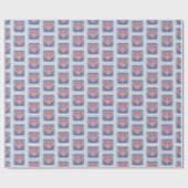 Papier Cadeau Timbre cœur (Plat)