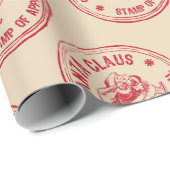 Papier Cadeau Timbre père Noël d'approbation (Coin rond)