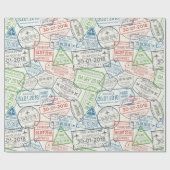 Papier Cadeau Timbre Visa de voyage (Plat)