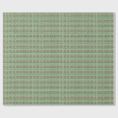 Papier Cadeau Timbres de commerce vert (Plat)