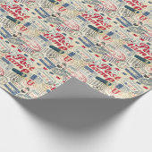 Papier Cadeau Timbres de poste rétro, collection vintage. (Coin)