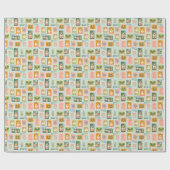 Papier Cadeau Timbres d'étape de vacances sur Aqua (Plat)