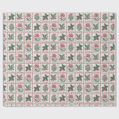 Papier Cadeau Timbres Vintage Noël Postage (Plat)