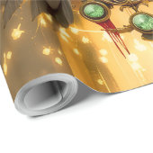 Papier Cadeau Timekeeper Raven – Gothic Clockwork  (Coin rond)