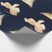 Papier Cadeau Tintements du carillon bleus de Noël (Coin)