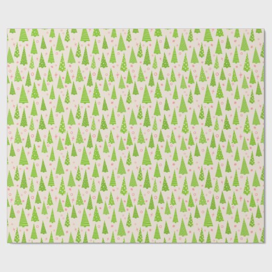 Papier Cadeau Tiny Christmas Holiday Trees Wrapper Paper' (Plat)