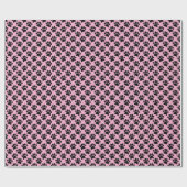 Papier Cadeau Tiny Dog Paw Print Pattern In Black and Pink (Plat)