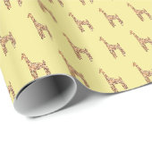 Papier Cadeau Tiny Giraffe Motif (Coin rond)