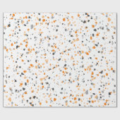 Papier Cadeau Tiny Orange Grey Terrazzo Motif (Plat)