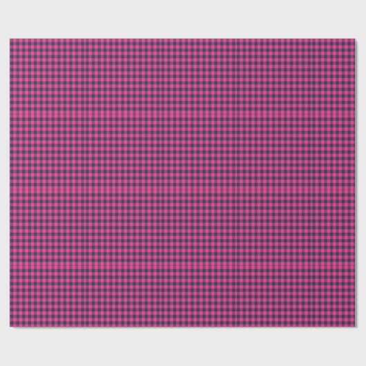 Papier Cadeau Tiny Pixel Check Plaid Pink and Dark Blue (Plat)