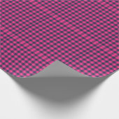 Papier Cadeau Tiny Pixel Check Plaid Pink and Dark Blue (Coin)