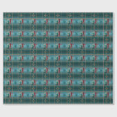 Papier Cadeau Tir à l'arc et flèche - Motif vert (Plat)