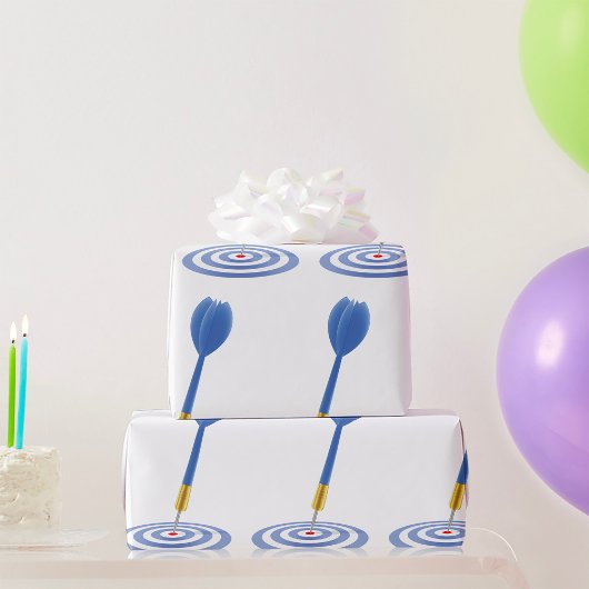 Papier Cadeau Tir dans le mille Fléchette bleue sur cible