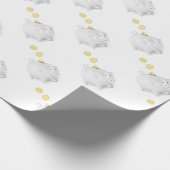 Papier Cadeau Tirelire avec les pièces de monnaie d'or (Coin)