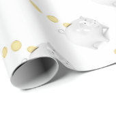 Papier Cadeau Tirelire avec les pièces de monnaie d'or (Coin rond)