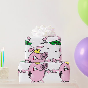 Papier Cadeau Tirelire de dessin animé drôle qui perd de l'argen