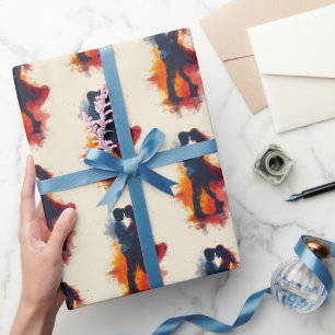 Papier Cadeau Tirer au crayon la Saint-Valentin