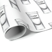 Papier Cadeau Tirer Des Glaces Sur Du Blanc Avec Du Texte (Coin rond)