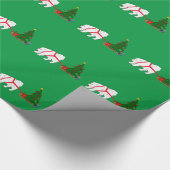 Papier Cadeau Tirez le Samoyed tirant l'arbre de Noël (Coin)