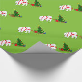 Papier Cadeau Tirez le Samoyed tirant l'arbre de Noël (Coin)