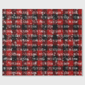 Papier Cadeau 'TIS THE SAASING Texte et flocons de neige (Plat)