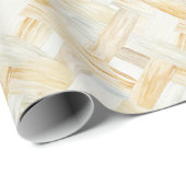 Papier Cadeau Tissage corbeille crème (Coin rond)