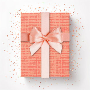 Papier Cadeau Tissage de Kano en Corail