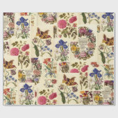 Papier Cadeau Tissu botanique Vintage pour le découpage (Plat)