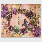 Papier Cadeau Tissu de découpage de l'éphémère papillon violet v (Plat)