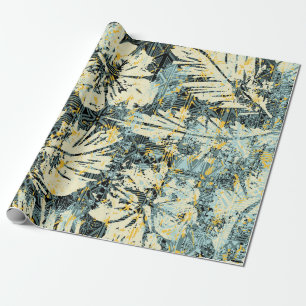 Papier Cadeau tissu d'hibiscus de style hawaïen avec dos tribal