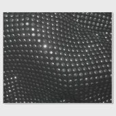 Papier Cadeau Tissu en cuir noir clouté argenté (Plat)